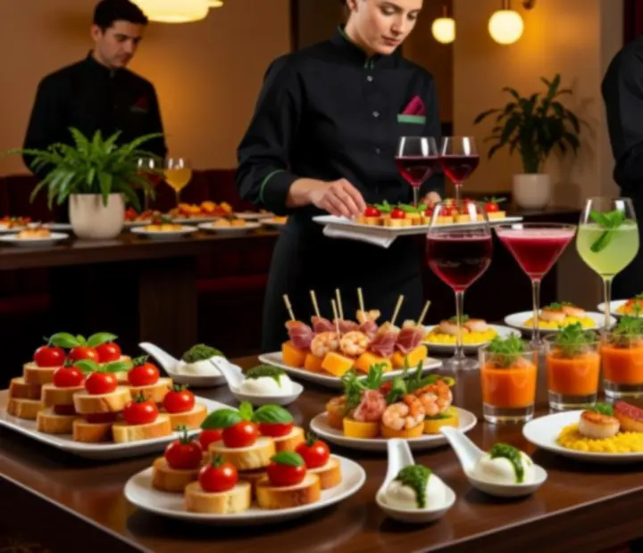 Moderní catering a servis připravený pro akci v Tajném Salonu