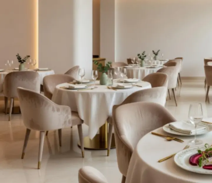 Elegantně prostřený stůl v restauraci Tajný Salon
